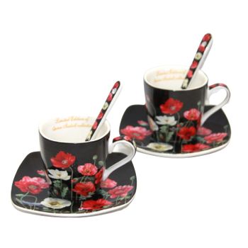 Juego De Tazas Espresso De Porcelana Con Platos Queen Isabell