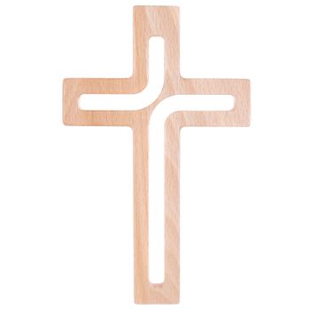 Cruz Colgante De Madera Moderna Cruz De Pared Natural 25x16x1,6 Cm