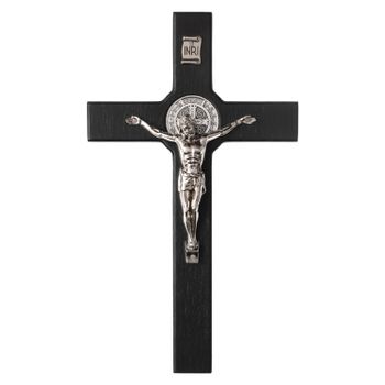 Cruz De Madera De San Benito Cruz Colgante Con Símbolo De La Pasión (negro, 28x16x1.8cm)