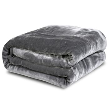 Manta Sofá Invierno Grande Sedalina Lisa y Borreguito Polar Sherpa  180x240cm Calentita Gruesa, Briebe, Gris Oscuro, , 