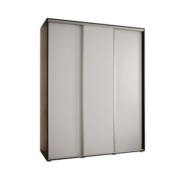 Armario Corredero Davos 1 200x235x45 Negro/blanco/plata