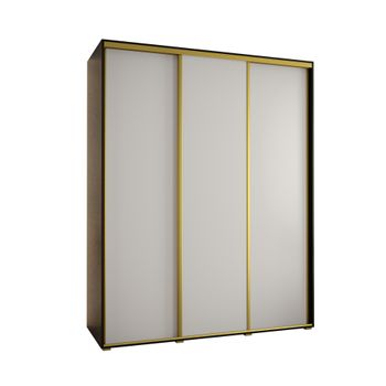 Armario Corredero Davos 1 200x235x45 Negro/blanco/dorado