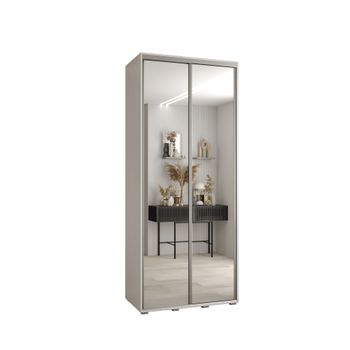 Armario Corredero Davos 2 110x235x45 Blanco/blanco/plata