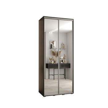 Armario Corredero Davos 2 110x235x45 Negro/negro/plata