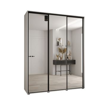 Armario Corredero Davos 2 200x235x45 Blanco/blanco/negro