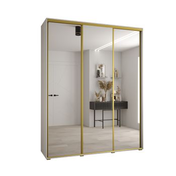 Armario Corredero Davos 2 200x235x45 Blanco/blanco/dorado