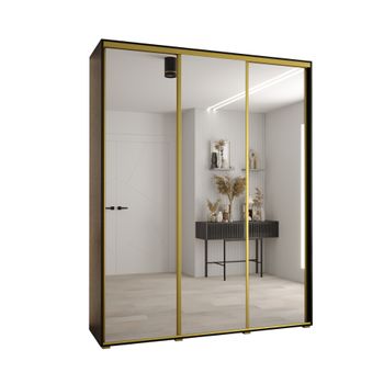 Armario Corredero Davos 2 200x235x45 Negro/negro/dorado