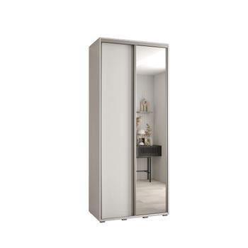 Armario Corredero Davos 3 120x235x45 Blanco/blanco/plata