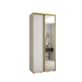 Armario Corredero Davos 3 120x235x45 Blanco/blanco/dorado