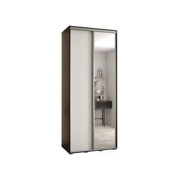 Armario Corredero Davos 3 120x235x45 Negro/blanco/plata