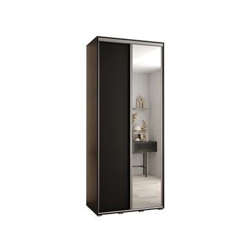 Armario Corredero Davos 3 120x235x45 Negro/negro/plata