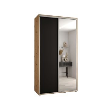 Armario Corredero Davos 3 130x235x45 Artesano/negro/plata