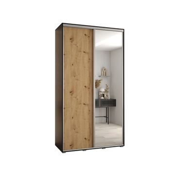 Armario Corredero Davos 3 130x235x45 Negro/artesano/plata