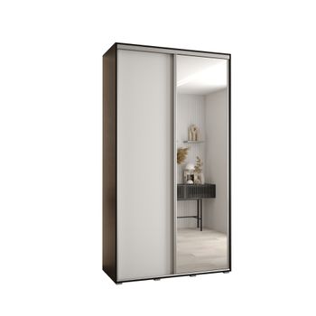 Armario Corredero Davos 3 130x235x45 Negro/blanco/plata