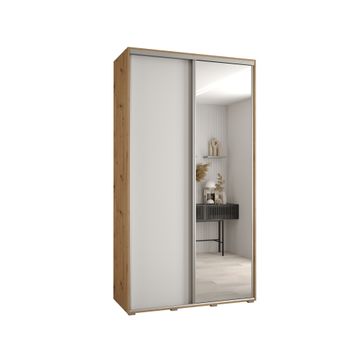 Armario Corredero Davos 3 130x235x60 Artesano/blanco/plata