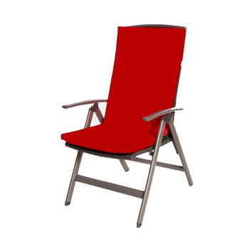 Cojín Para Silla 1 Ud| Cojín 110x47x4cm Rojo| Cojín Para Silla De Exterior| Cojín De Asiento Con Respaldo Alto