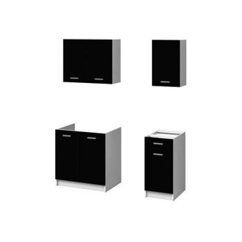 Cocina Completa 180 Cm - Negro Mate