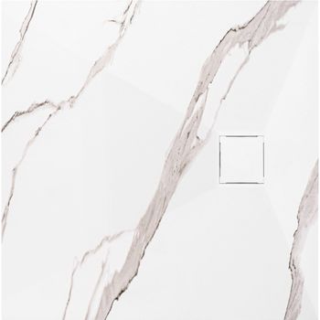 Plato De Ducha Rea Magnum Carrara White 90x90