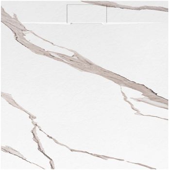 Plato De Ducha Rea Bazalt Carrara White 90x90