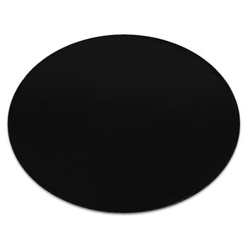 Alfombra De Lavado Moderna Lindo Circulo Negro, Antideslizante, Peluda Circulo 80 Cm