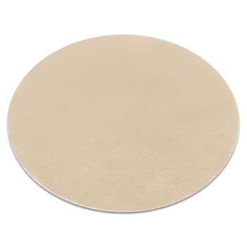 Alfombra De Lavado Moderna Lindo Circulo Beige, Antideslizante, Peluda Circulo 60 Cm