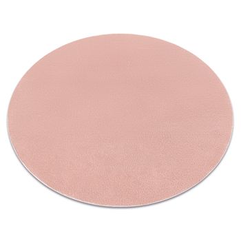 Alfombra De Lavado Moderna Lindo Circulo Rosa, Antideslizante, Peluda Circulo 120 Cm