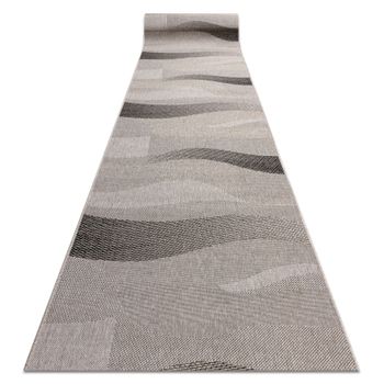 Alfombra De Pasillo Sizal Floorlux Modelo 20212 Plateado/negro 70 Cm 70x310 Cm