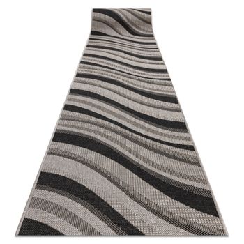 Alfombra De Pasillo Sizal Floorlux Modelo 20353 Plateado  /negro 100 C 100x100 Cm