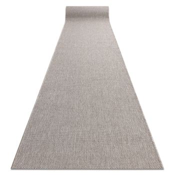 Alfombra De Pasillo Sizal Floorlux Modelo 20433 Liso Plateado 70 Cm 70x240 Cm