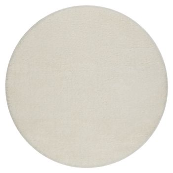 Alfombra De Baño Santa Círculo Plano, Antideslizante, Suave - Blanco Rotondo 50 Cm