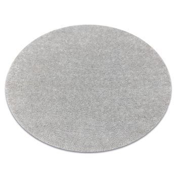 Alfombra Buenos Circulo 7005 Shaggy Liso, De Un Solo Color Plata Circulo 150 Cm