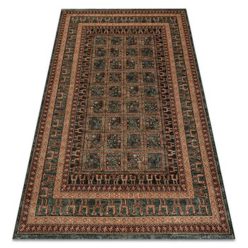 Alfombra De Lana Kashqai 4349 400 Oriental, Marco Verde 160x240 Cm