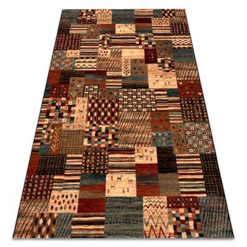 Alfombra De Lana Kashqai 4353 990 Patchwork Terracota / Beige 135x200 Cm