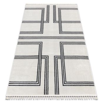 Alfombra Amour 53091c Crema - Geométrico, Líneas Moderno, Elegante 98x300 Cm