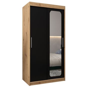 Armario Promo T2 De Puertas Correderas 200/100/62 2 Puertas (artisan/negro)