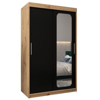 Armario Promo T2 De Puertas Correderas 200/120/62 2 Puertas (artisan/negro)