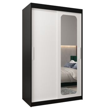 Armario Promo T2 De Puertas Correderas 200/120/62 2 Puertas (negro/blanco)