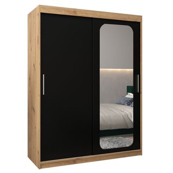 Armario Promo T2 De Puertas Correderas 200/150/62 2 Puertas (artisan/negro)