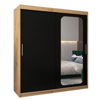 Armario Promo T2 De Puertas Correderas 200/180/62 2 Puertas (artisan/negro)