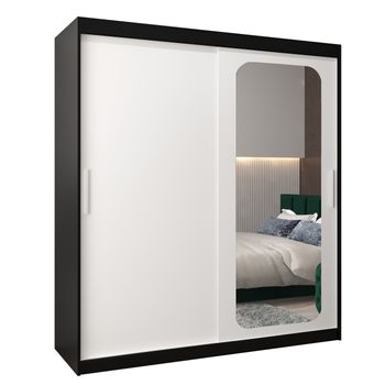 Armario Promo T2 De Puertas Correderas 200/180/62 2 Puertas (negro/blanco)