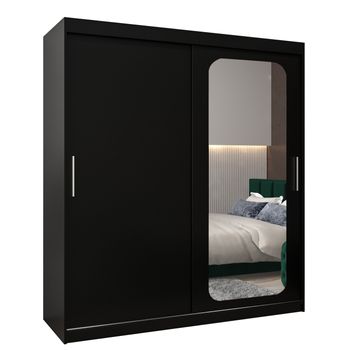 Armario Promo T2 De Puertas Correderas 200/180/62 2 Puertas (negro/negro)