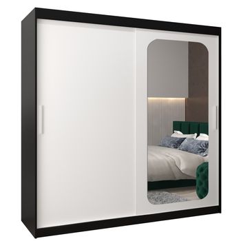 Armario Promo T2 De Puertas Correderas 200/200/62 2 Puertas (negro/blanco)