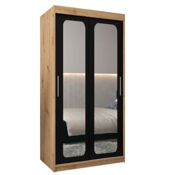 Armario Promo T3 De Puertas Correderas 200/100/62 2 Puertas (artisan/negro)