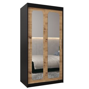 Armario Promo T3 De Puertas Correderas 200/100/62 2 Puertas (negro/artisan)