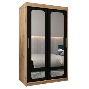 Armario Promo T3 De Puertas Correderas 200/120/62 2 Puertas (artisan/negro)