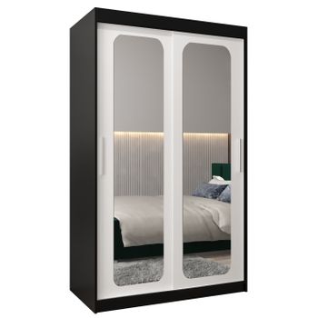 Armario Promo T3 De Puertas Correderas 200/120/62 2 Puertas (negro/blanco)