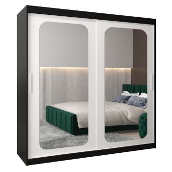 Armario Promo T3 De Puertas Correderas 200/200/62 2 Puertas (negro/blanco)