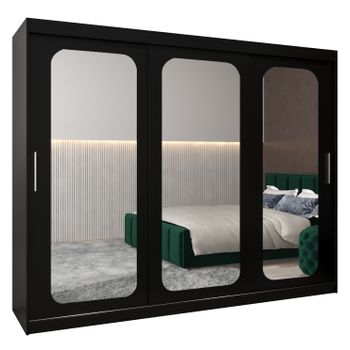 Armario Promo T3 De Puertas Correderas 200/250/62 3 Puertas (negro/negro)