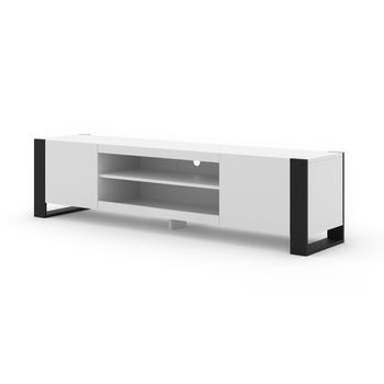 Mesa Tv Mondi 188x40x47 Blanco & Negro