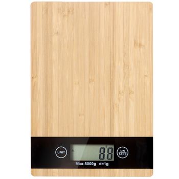 Báscula De Cocina De Precisión De Bamboo Lcd Hasta 5kg